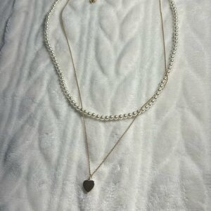 Elegant Pearl Beaded Necklace with Heart Charm